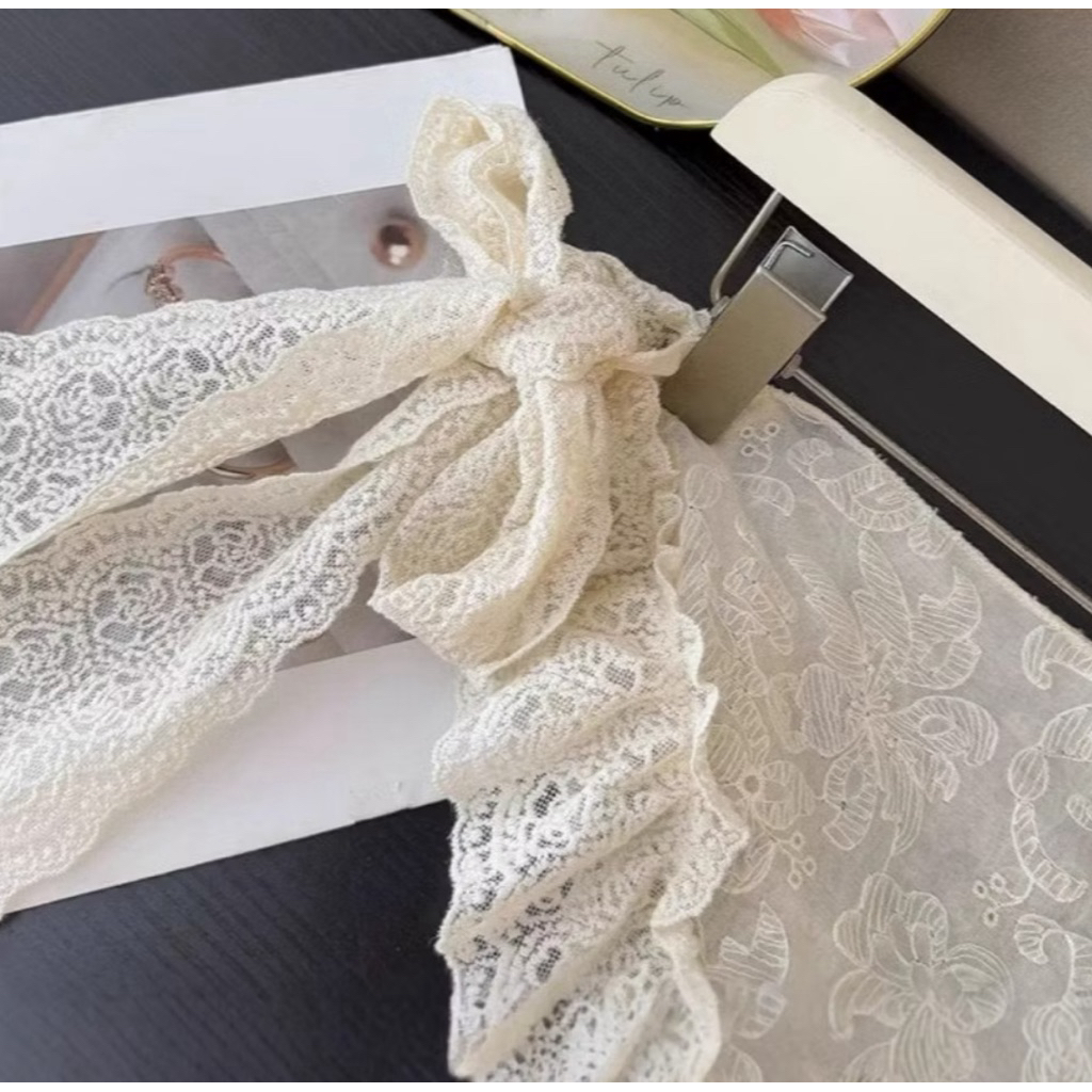 ผ้าคลุมไหลลูกไม้ (คลุมไหล่ โพกผม ผูกเอว) - รูปที่ 4