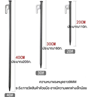 สมอบกเต็นท์ การตั้งแคมป์สมอกางเต็นท์ สมอกางเต็นท์ 1แพ็ค10ชิ้น(แถมถุงเก็บ)20cm/30cm/40cm