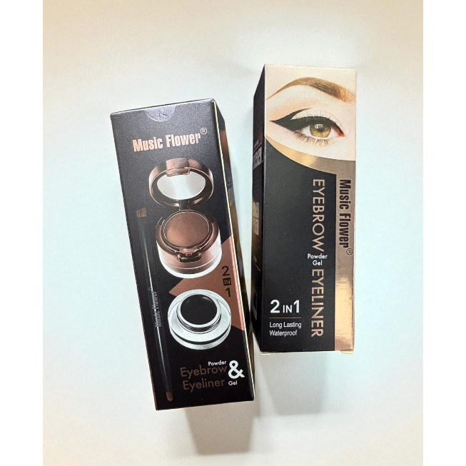 (มีส่งด่วน)Music Flower เจลเขียนคิ้ว 2in1 เจล+ฝุ่น ครบเซ็ตในตลับเดียว ใช้ง่าย สีสวยธรรมชาติ