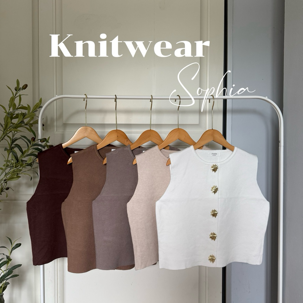 [ป้าย PIMM] สินค้าใหม่ ❗️ เสื้อไหมพรมทรงแขนกุดผ้าดีเหมือนเดิม detail กระดุมสุดจึ๊ง มีทั้งหมด 12 สี