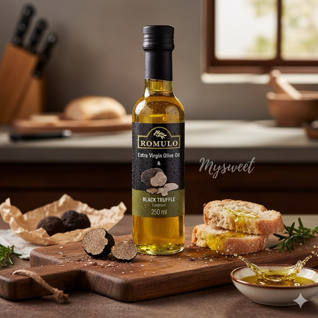 น้ำมันเห็ดทรัฟเฟิล ROMULO EXTRA VIRGIN OIL WITH BLACK / WHITE TRUFFLE 250 ML