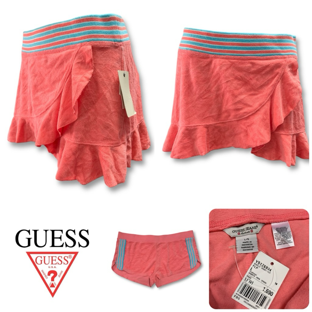 KT102 | Guess กระโปรงเทนนิส มีรุ่นกางเกงด้วย สีโอรส ผ้ายืด