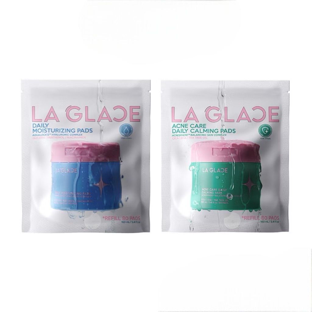 La Glace Toner Pads Refill 80 แผ่น ลดสิว คุมมัน ผิวชุ่มชื้น โทนเนอร์แพดลา กลาสรีฟิล รีฟิล แผ่นโทนเนอร์เช็ดผิว