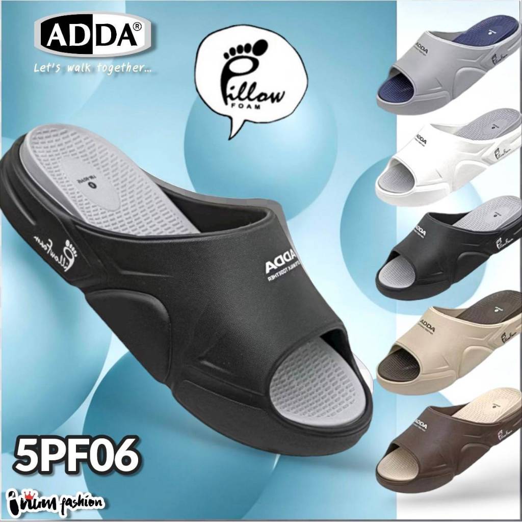 NFshoes ADDA รุ่น 5PF06-M1 Pillow Foam รองเท้าแตะ รองเท้าลำลอง แบบสวม สำหรับผู้ชาย (ไซส์ 7-10) พร้อมส่ง