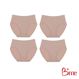 B'me กางเกงในเอวกลาง รุ่น ME7A83 (แพ็ก 4 ตัว) สีนู้ด สีเบจ สีดำ สีโอวัลติน สีเทาเข้ม, คละสี
