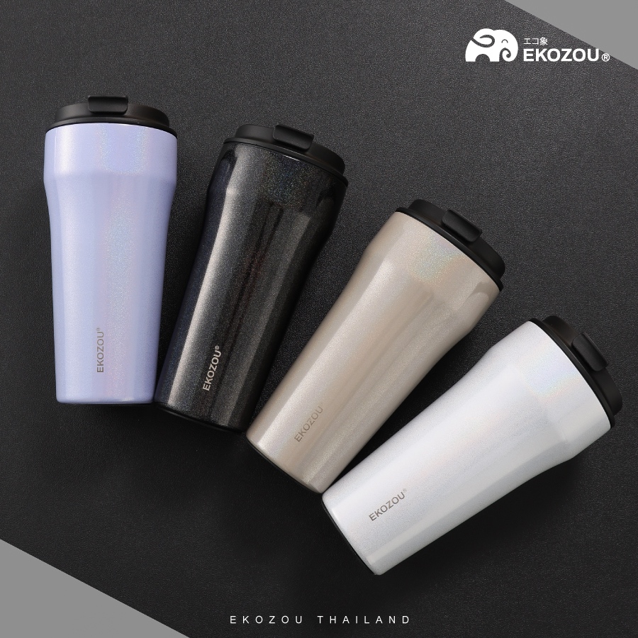 EKO Ceramic Cup ขนาด 480ml/16oz แก้วสแตนเลส 304 มาพร้อมหลอดเด้ง เคลือบเซรามิค เก็บได้ทั้งร้อน-เย็น ราคา ถูกที่สุด ดีลบีเคเค แกลเลอรีภาพที่ 2