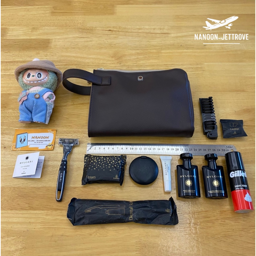 🛫 NEW SET 1 BVLGARI x Emirates First Class Amenity Pouch – Limited Edition | Authentic