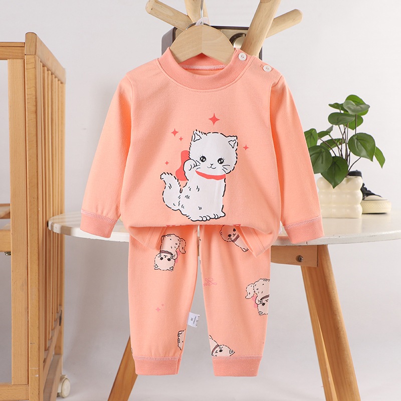 ชุดนอนเด็ก ชุดลำลองเด็ก ลายการ์ตูน สไตล์สนุก ผ้านิ่มนุ่ม ไซส์73-100มีกระดุมที่ไหล่ - รูปที่ 6