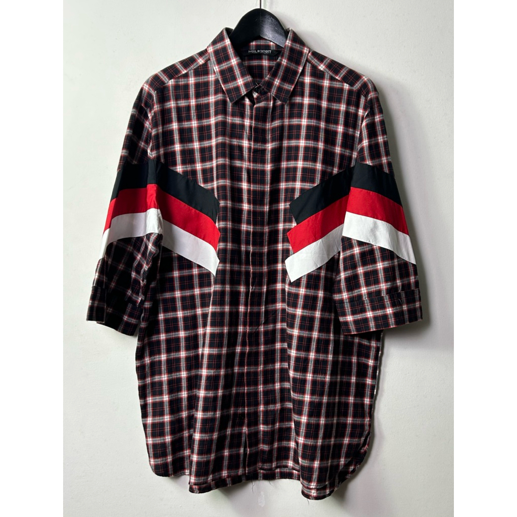 cotton plaid shirt neil .. made in italy