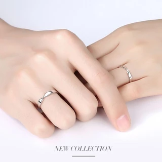 COD✅️💍แหวนคู่รัก(แยกขายเดี่ยว) ฝังเพทาย ชุบเงิน ปรับขนาดแหวนได้ พร้อมกล่องเครื่องประดับ ร้านไทย