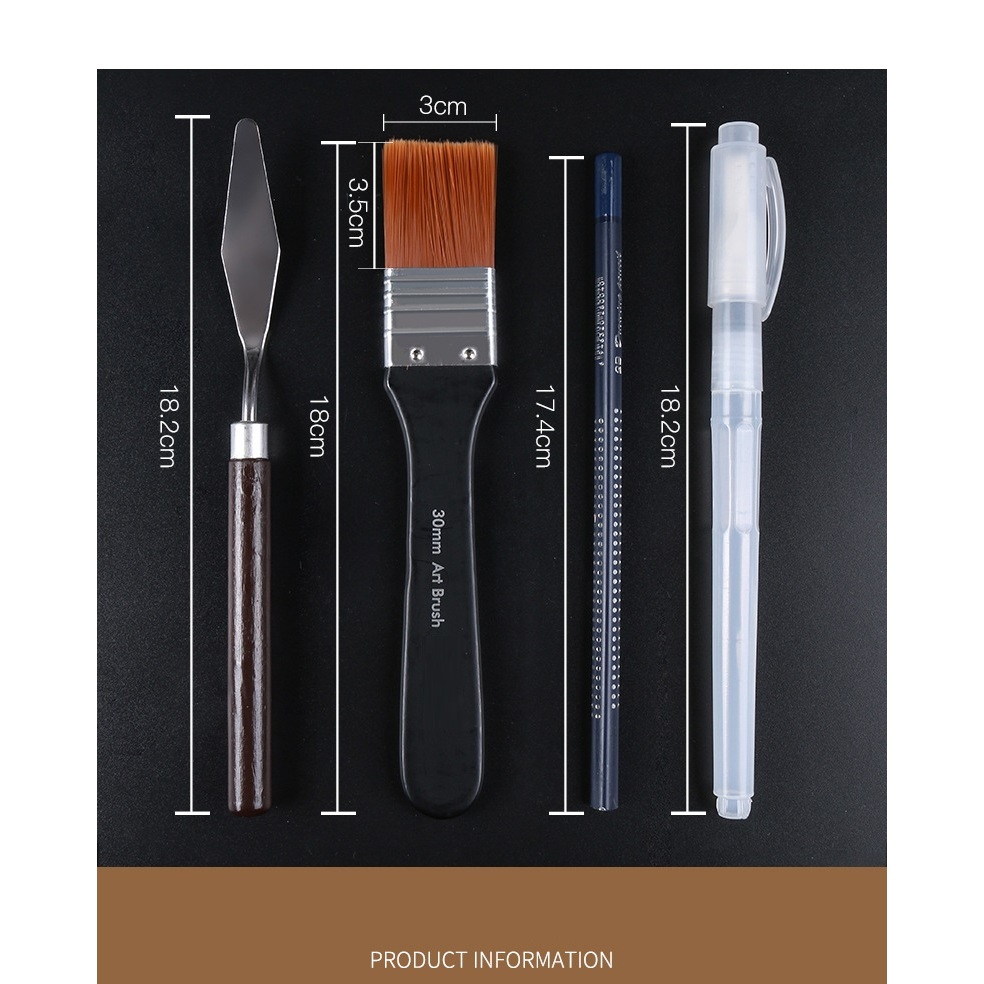 18/25pcs NylonHair WoodenHandle Watercolor Paint Brush Pen Scrubbing Scraper Acrylic Painting Art Paint Brushes Supplies - รูปที่ 7