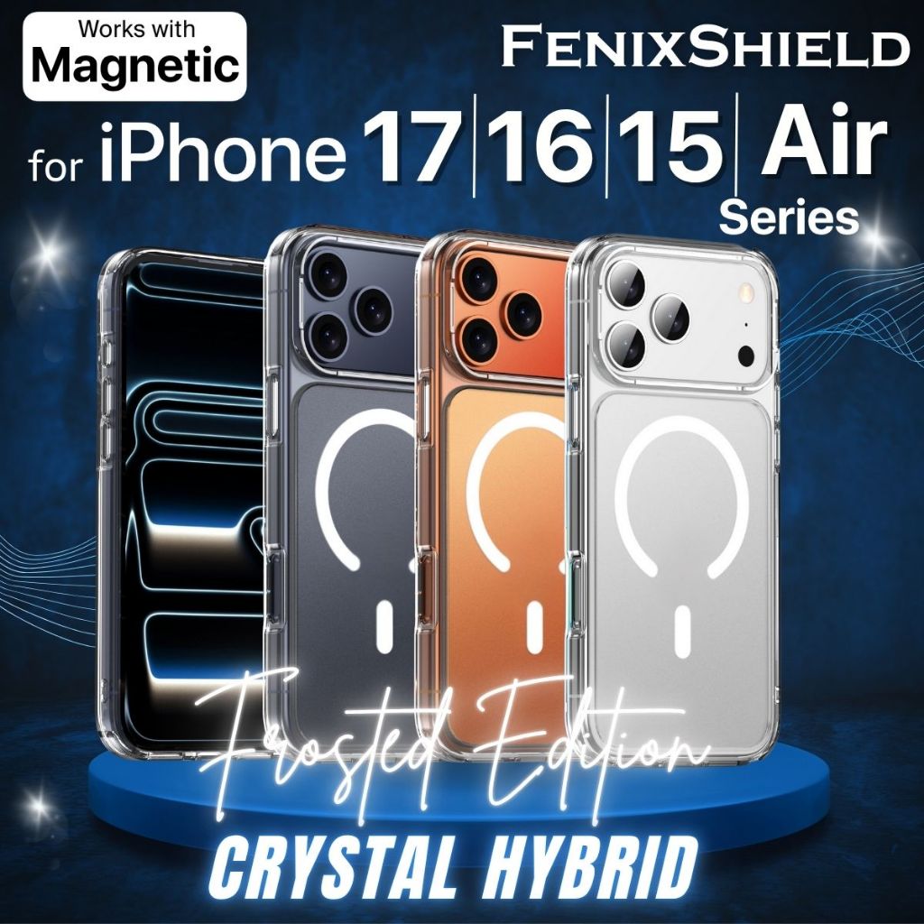 (แถมฟิล์ม) เคส FenixShield Crystal Hybrid [ Frosted Edition ] สำหรับ iPhone Air / 17 / 16 / 15 / Plu