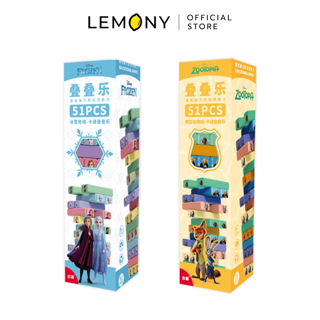 LEMONY เกมการ์ตูนเจงก้า เกมตึกถล่ม Jenga (51 ชิ้น) - Disney