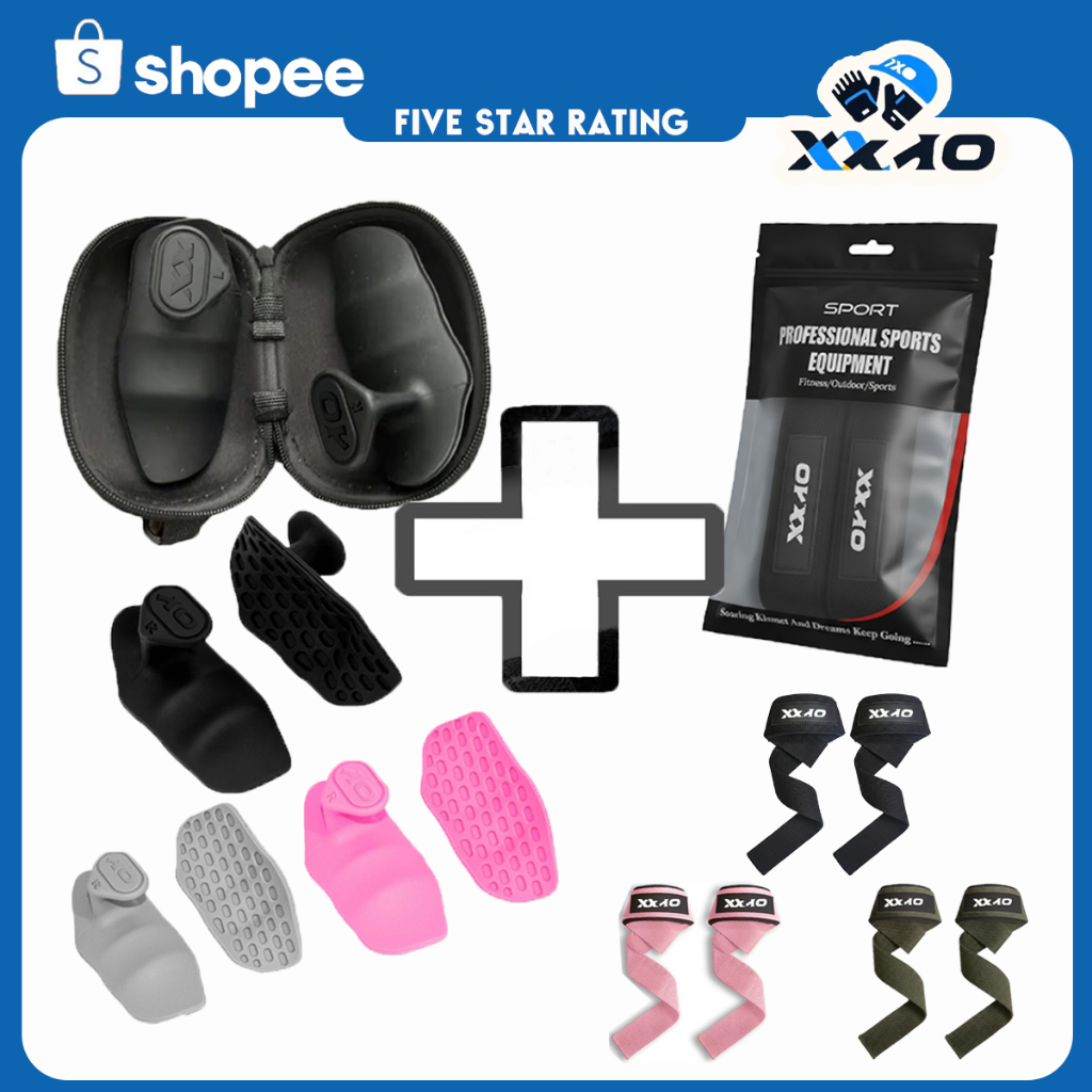 XXAO ถุงมือออกกำลังกาย Anti-Slip และสายรัดยกน้ำหนัก 2 ชุด สำหรับยิม ยกน้ำหนัก เพาะกาย ป้องกันการบาดเจ็บ