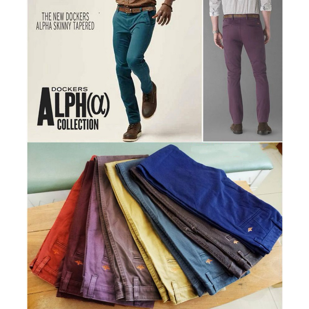 กางเกงขายาว Dockers Alpha Khaki Skinny & Slim Tapered ( กระดุมซ่อม ราคาพิเศษ )