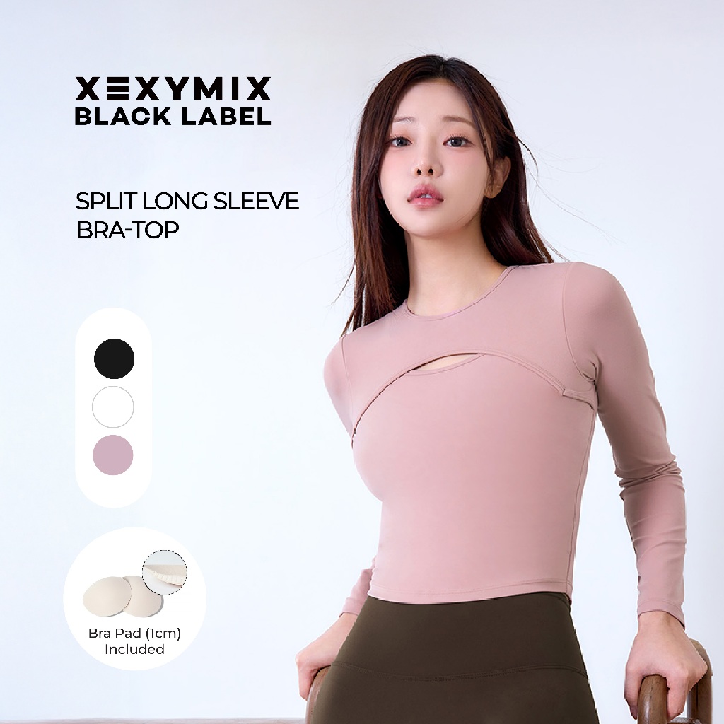 [XEXYMIX Black Label] Split Longsleeve Bra-Top
