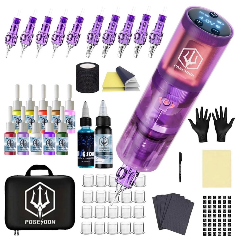TK PD Wireless Purple ชุดอุปกรณ์ฝึกสัก ไร้สาย สีม่วง เครื่องน้ำหนักเบา ใช้งานง่าย