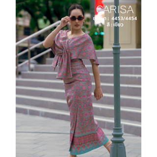 [4454]**เฉพาะผ้าถุง** เช็ตเข้าชุดเสื้อผ้าไหมแพรทิพย์ลายสวย พ…