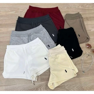 กางเกงขาสั้นผู้หญิง สีพื้น ฟรีไซส์ ด้านหน้ามีปัก