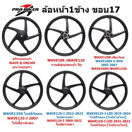 *รวมรุ่น* ล้อหน้า1ข้าง WAVE DREAM ทุกรุ่น เฉพาะล้อหน้าเวฟ ล้อหน้าดรีม WAVE100 /110/125R/125S/110I/125I