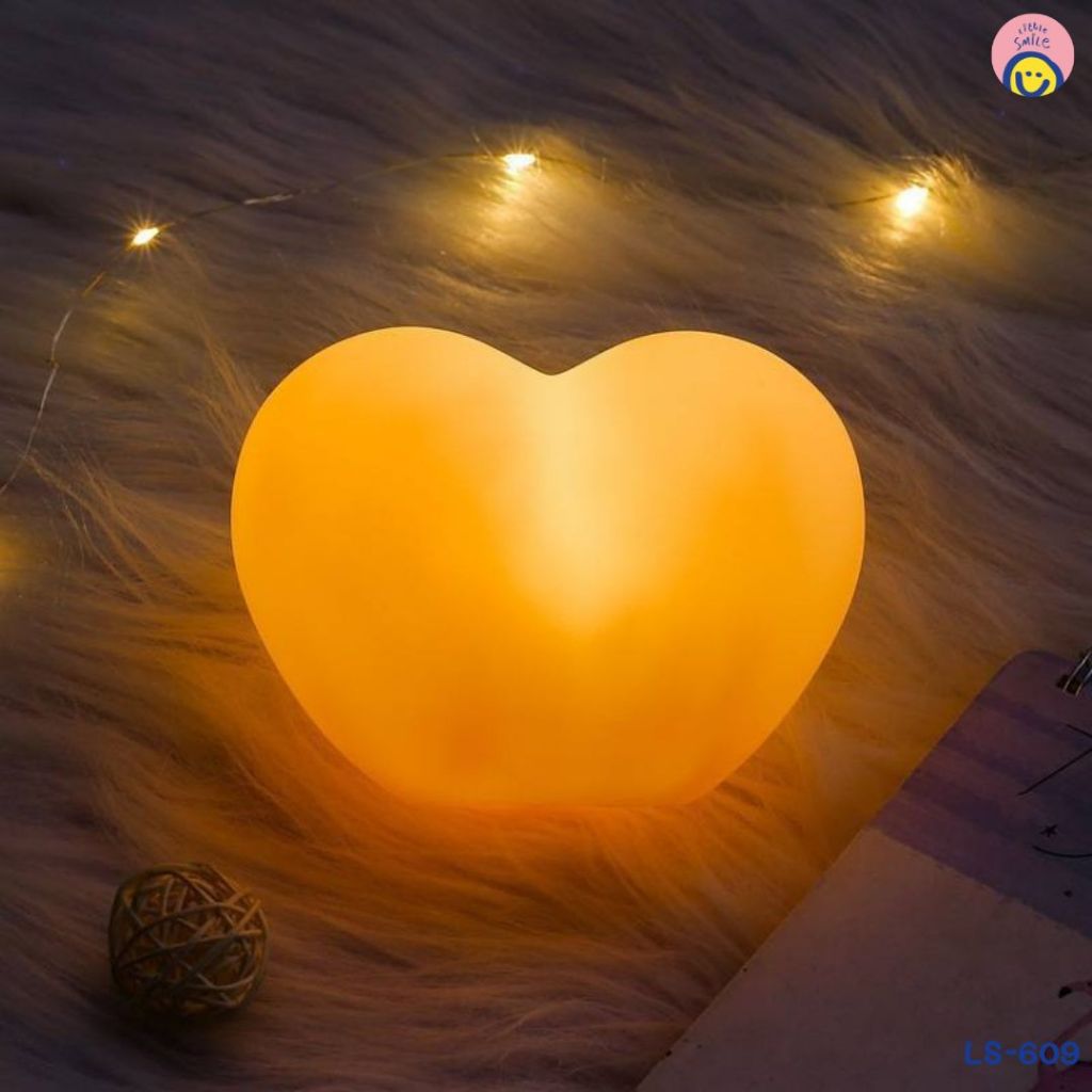 โคมไฟซิลิโคนรูปหัวใจ น่ารักอบอุ่น ใช้แต่งห้องเพิ่มบรรยากาศฟีล cozy ❤️ LS-609 / LS-610 - รูปที่ 6