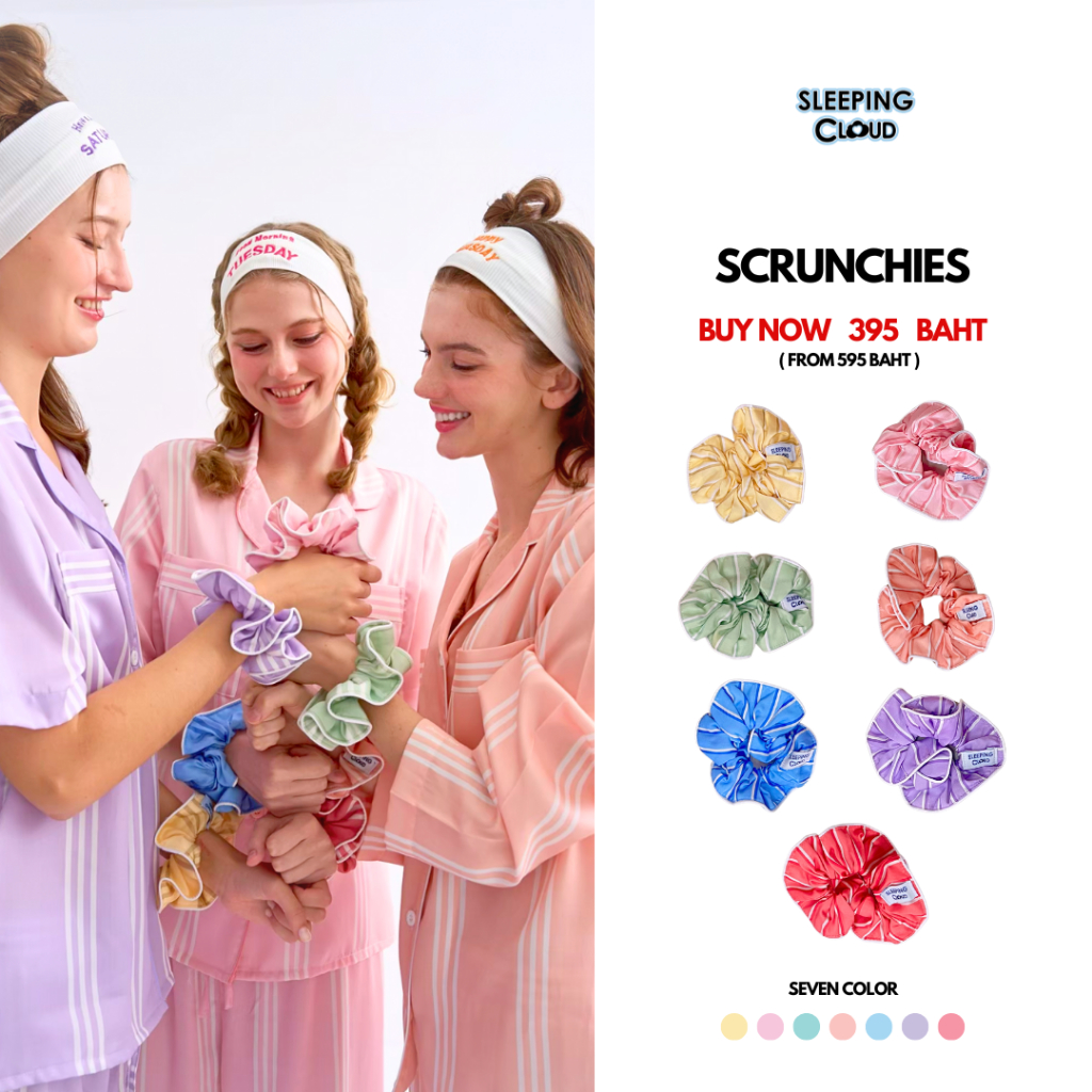 โดนัทผม Sleeping Cloud ลายสวย เข้าเซตกับชุดนอน 7 สี SEVEN DAYS