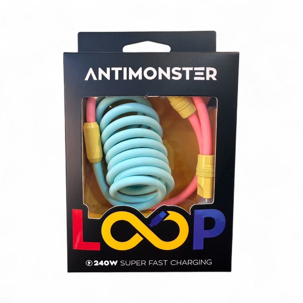 [พร้อมส่ง] ANTIMONSTER LOOP รองรับชาร์จเร็ว 240W Type C สายชาร์จแบบสปริง Fast Charging ของแท้ ออกใบกำกับภาษีได้ - รูปที่ 2