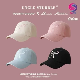 หมวกแก็ป (ปักโบว์) หมวกเบสบอล แฟชั่นเกาหลี cotton cap หมวกเดินป่า