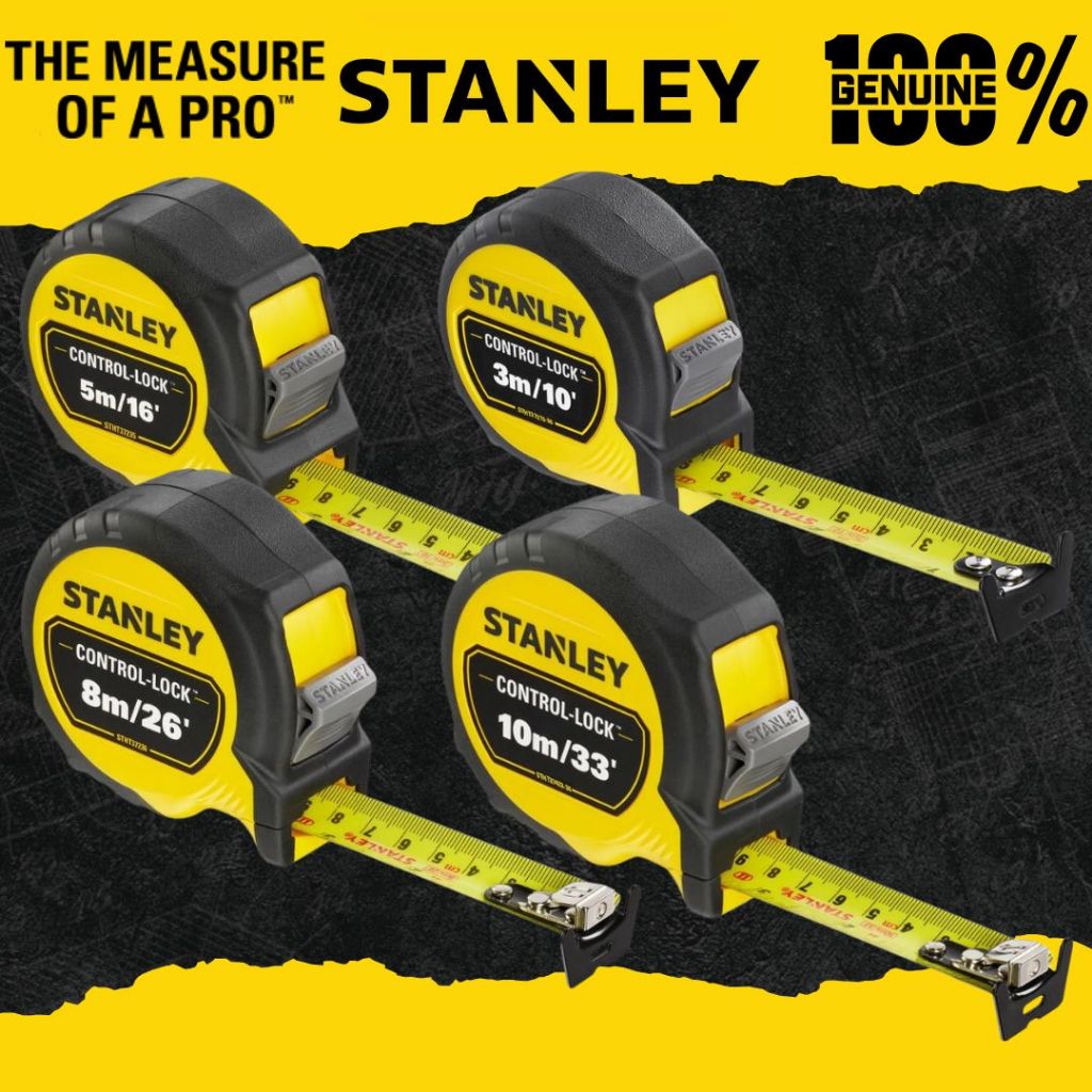 STANLEY ตลับเมตร รุ่น CONTROL LOCK ขนาด 3 - 10 m. No.STHT37213-30 - STHT37433-30