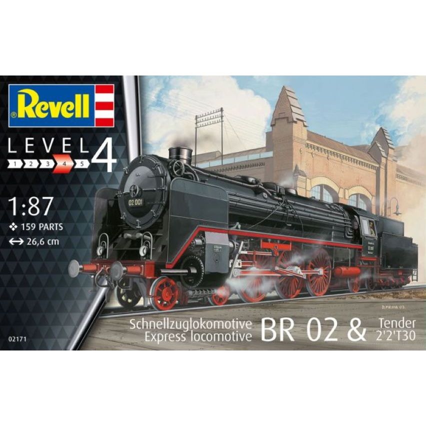 พลาสติก โมเดล ประกอบ REVELL สเกล 1/87 Express locomotive BR 02 & Tender 2'2'T30 (02171)