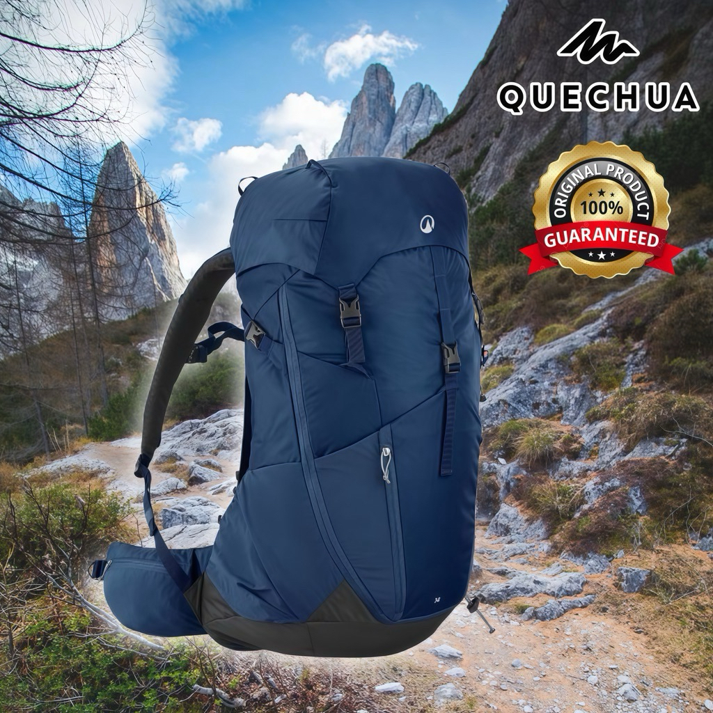 กระเป๋าเป้สะพายหลังสำหรับเดินป่าขนาด 38 ลิตร รุ่น MH500 (สีน้ำเงิน) QUECHUA