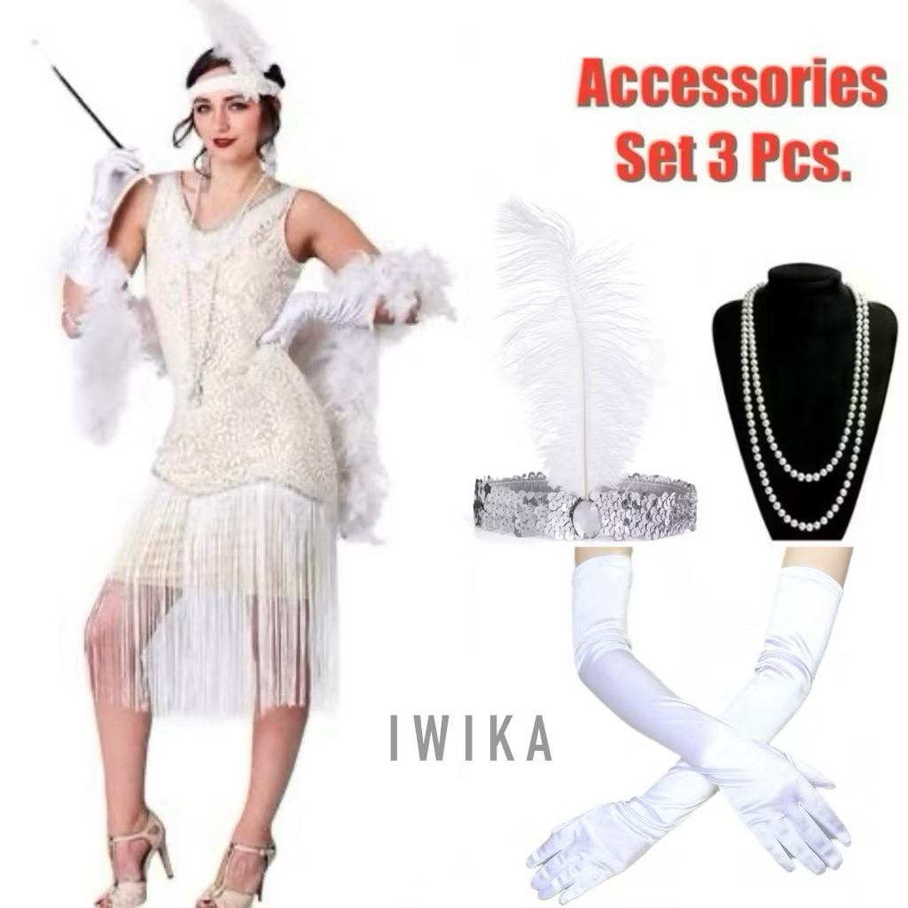 Gatsby Accessories Set 3 Pcs. พร้อมส่ง 🇹🇭 ส่งไว stockไทย (White)