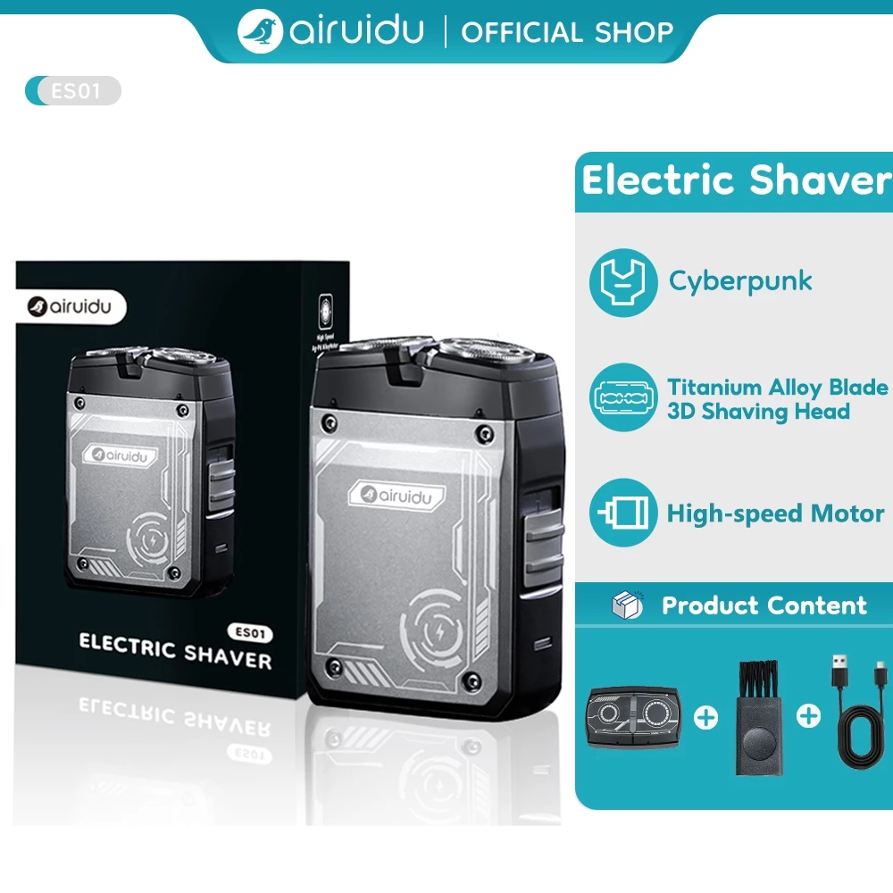 Airuidu ES01 ไซเบอร์พังก์ Electric Shaver เครื่องโกนหนวดไฟฟ้า ที่โกนหนวดไฟฟ้า เครื่องโกนหนวด ที่โกนหนวด หัวมีดโกน Type-C