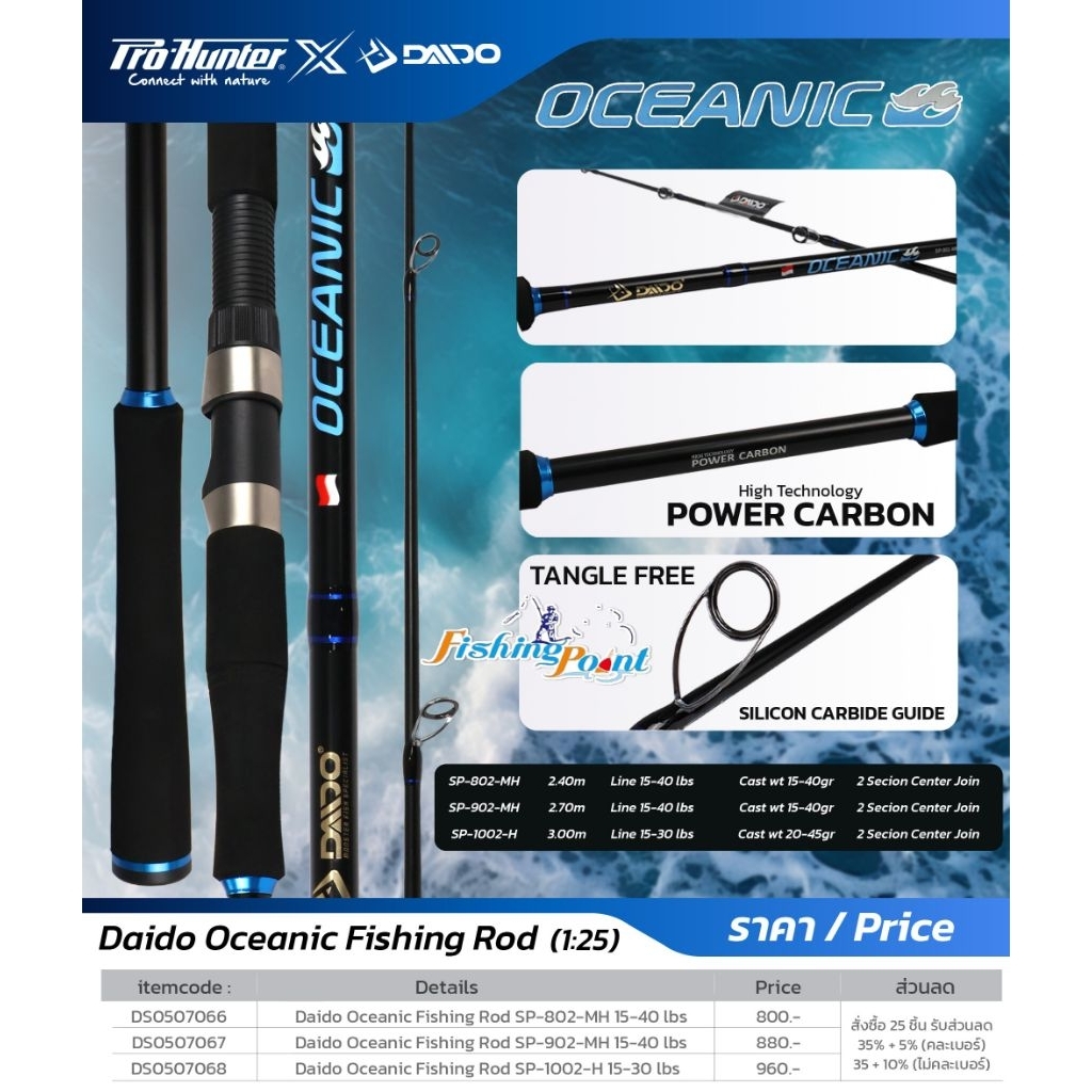 คันตีเหยื่อปลอม Pro-hunter x Daido Oceanic
