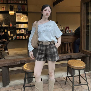 A.SCOTT SHORT PANTS กางเกงขาสั้นลายสก็อต