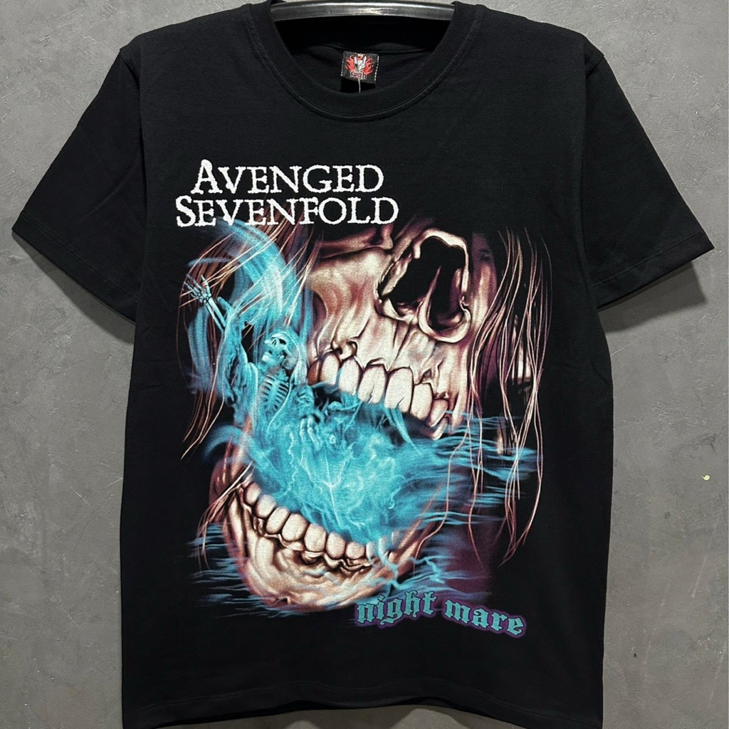 เสื้อยืด Avenged กะโหลกวิญญาณ ป้าย RockYeah ผ้าคอตตอน 100 ราคา ถูกที่สุด ดีลบีเคเค