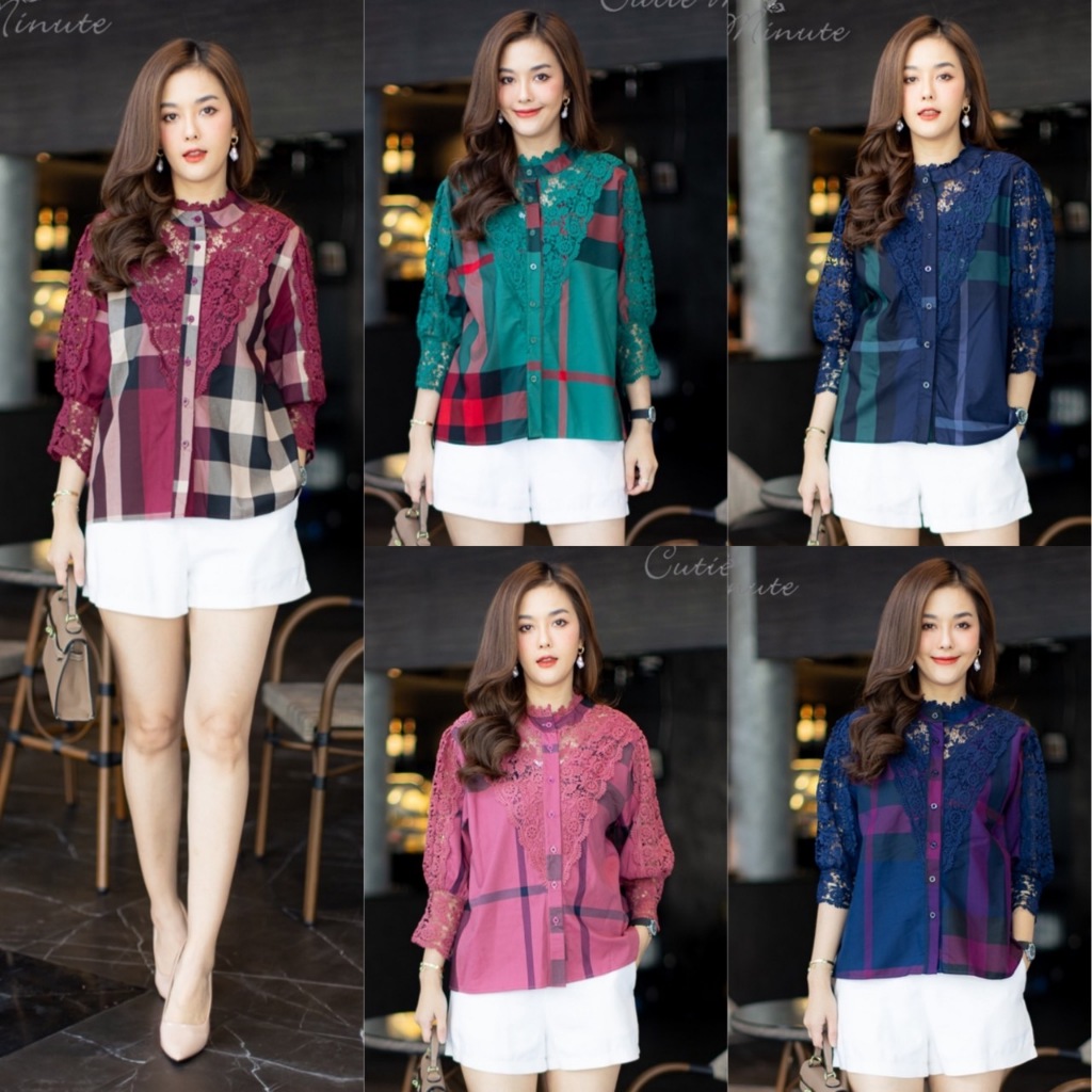 Cutie Minute CT5779-8เสื้อผ้าCotton💯%เกรดพรีเมี่ยม ผ้าดีสุดสุดค่ะ พิมพ์ลายซิกเนเจอร์แบรนด์ดัง