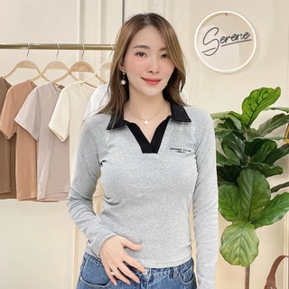 Serene's Choice เสื้อโปโลแขนยาว ผู้หญิง รุ่น Serene club เสื้อแฟชั่น ผ้าคอตตอนญี่ปุ่น