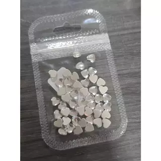 F3.[ถุงประมาณ50ตัว]🩶🩶🩶หัวใจตกแต่งเล็บสีเงิน 🩶🩶🩶หัวใจติดเล็บ พร้อมส่ง [ร้านไทย]