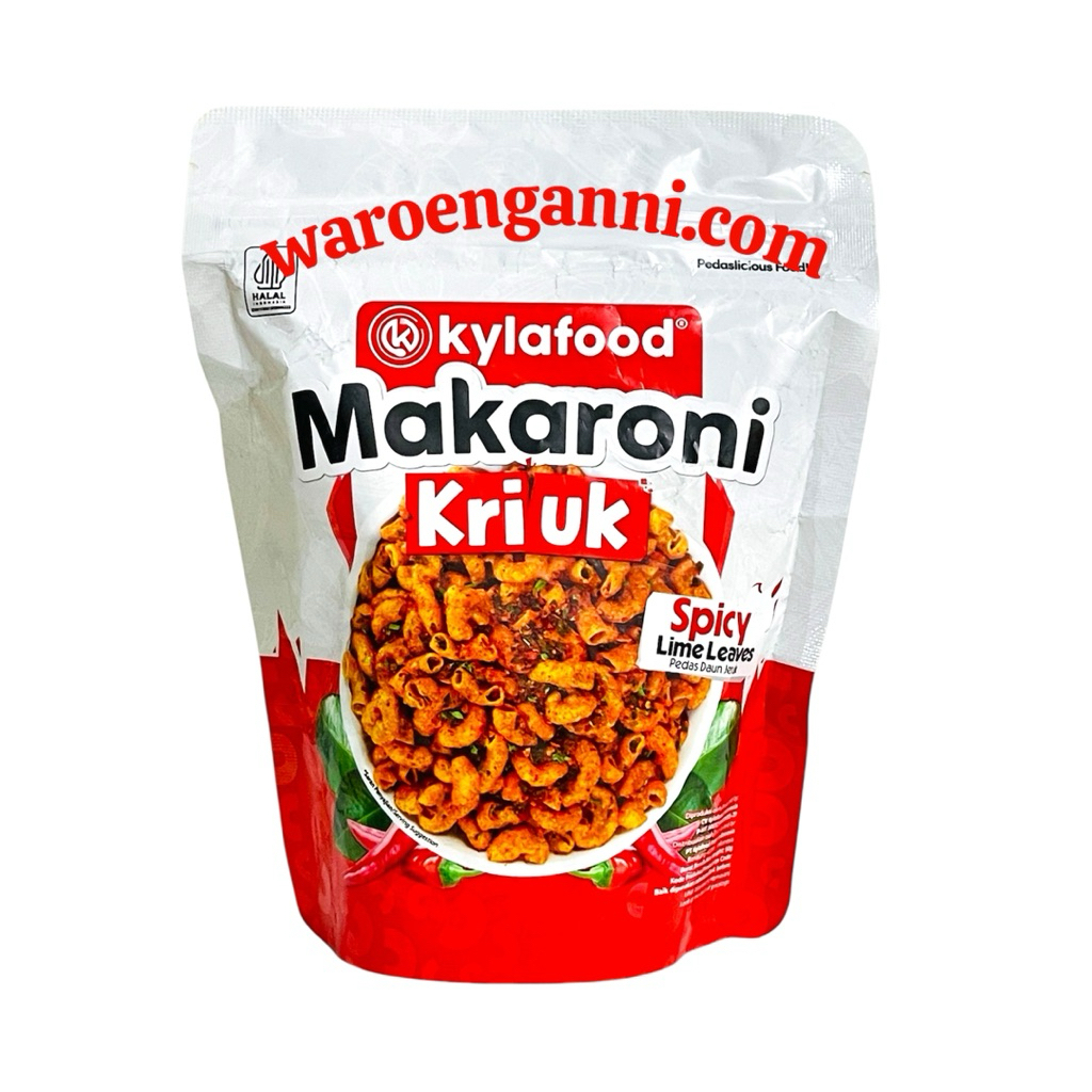Indonesia Makaroni Kriuk Pedas Daun Jeruk Kylafood 50 gram / Kylafood Spicy Crispy Macaroni with Lime Leaves