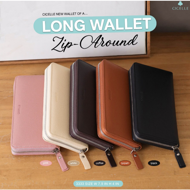 #3333 Long Wallet CICELLE กระเป๋าสตางค์ใบยาวสวยหรูดูแพง✨ แบรนด์ CICELLE (ซี-เซล)          สไตล์ Mode