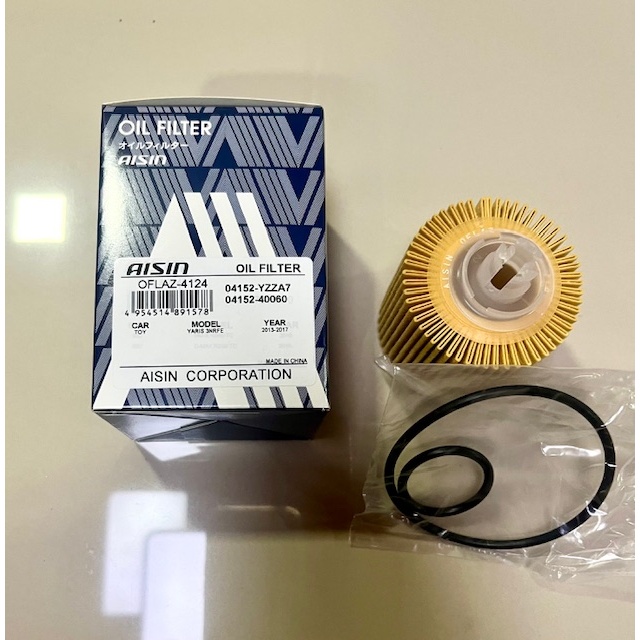 กรองน้ำมันเครื่อง Aisin OFLAZ-4124 ใช้สำหรับ Yaris 1.2 , Altis เครื่อง Duo VVTi 1ZR 3ZR, Prius