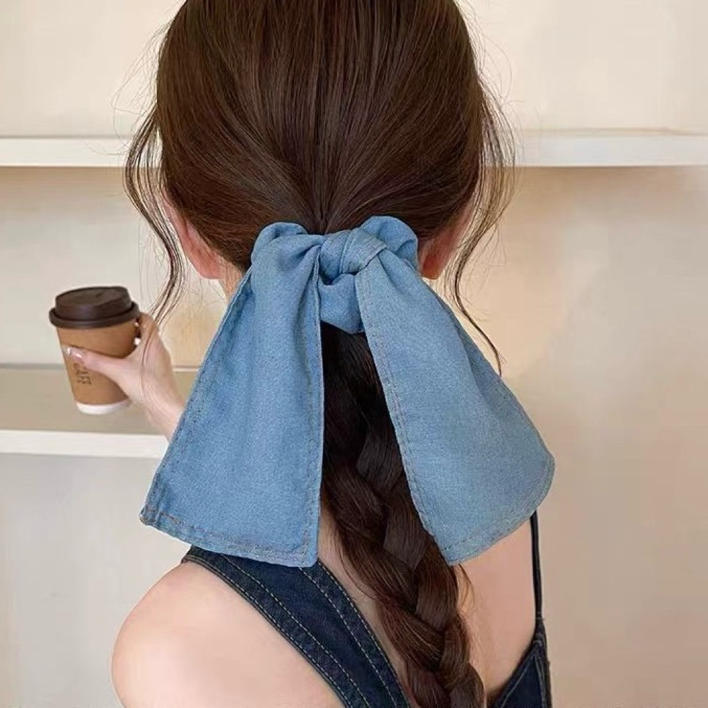 ยางรัดผมผ้ายีนส์ Autumn Jeans สวยเก๋ แมทช์ง่ายพร้อมส่งในไทย!!!