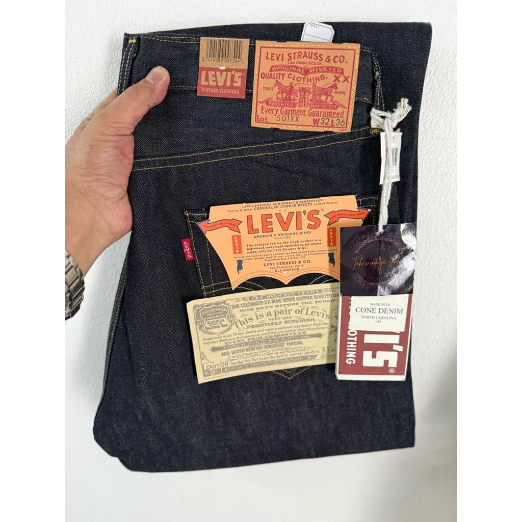 Levi’s 501 xx bigE ริมแดง  LVC 1955 Made in USA button 4420  Size 32/36(ขนาดจริงดูตรงรายละเอียดสินค้
