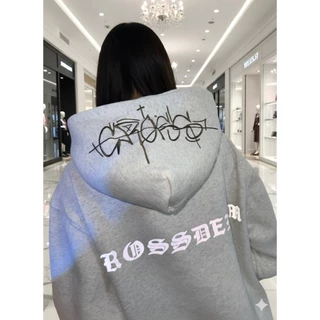 CROSS เสื้อฮู้ดสะท้อนแสง หมวกใหญ่ ผ้าหนานุ่ม ด้านนอกผ้าคอตตอน ด้านในเป็นผ้าสำสี H101