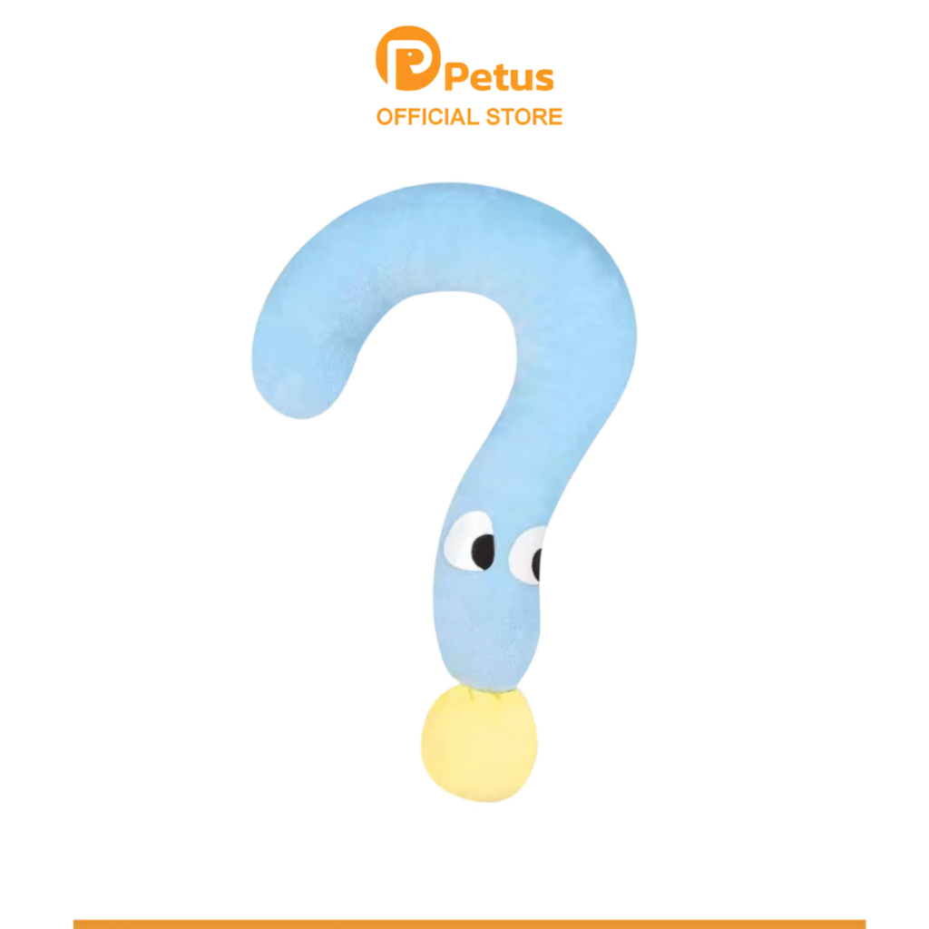 Petus หมอน หมอนรองคอ Pet neck pillow รูปทรงคำถาม รองคอสัตว์เลี้ยง หมอนข้าง หนาและนุ่ม ผ้าฝ้าย PP มี 3 สี และ 2ขนาด