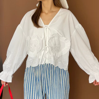 (S-2XL) CHAWY Cotton cute blouse C4604🌷✨ เสื้อเบลาส์ เสื้อคอตตอน