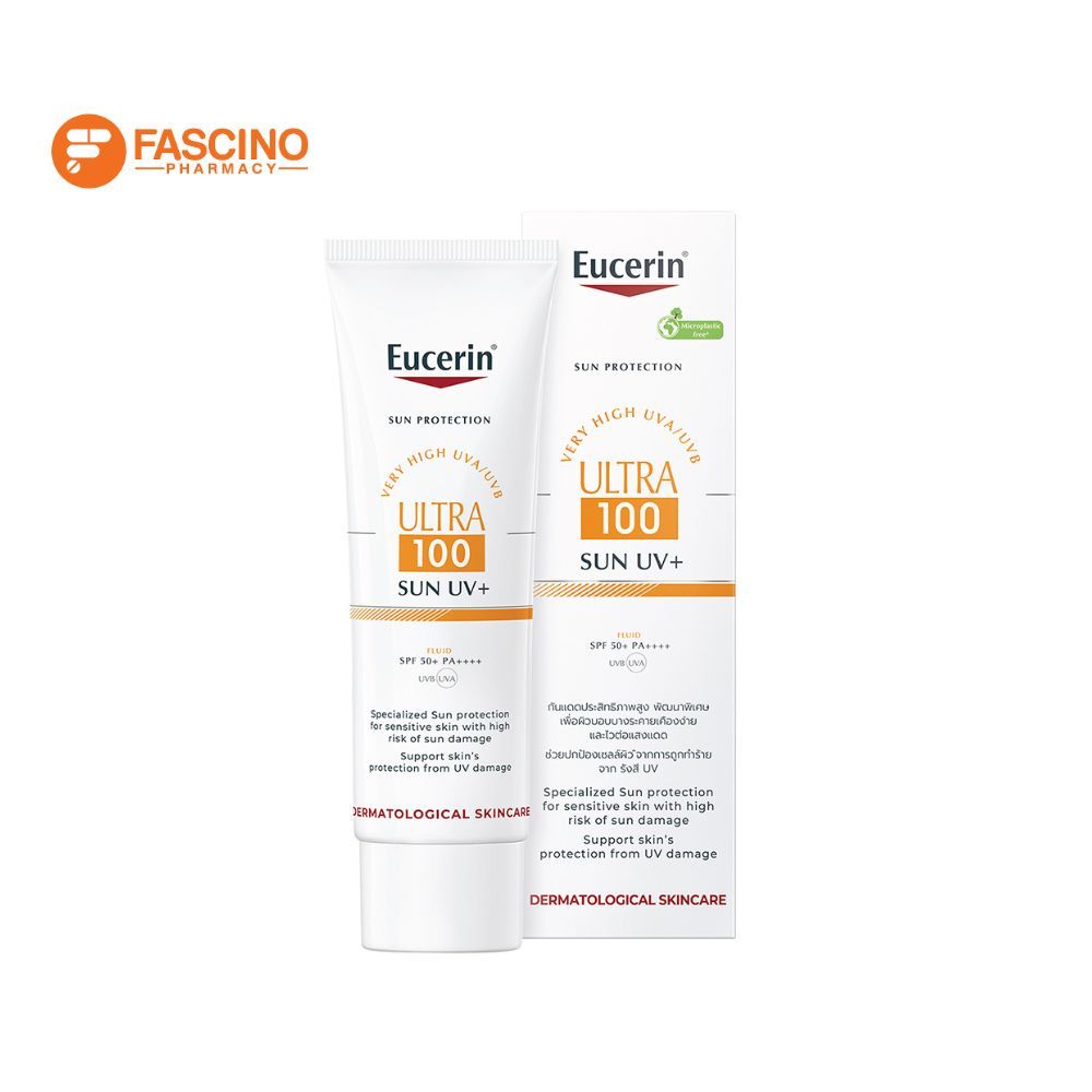 Eucerin Sun Ultra 100 UV+ ผลิตภัณฑ์ป้องกันแสงแดดสำหรับผิวหน้า (80ml.)