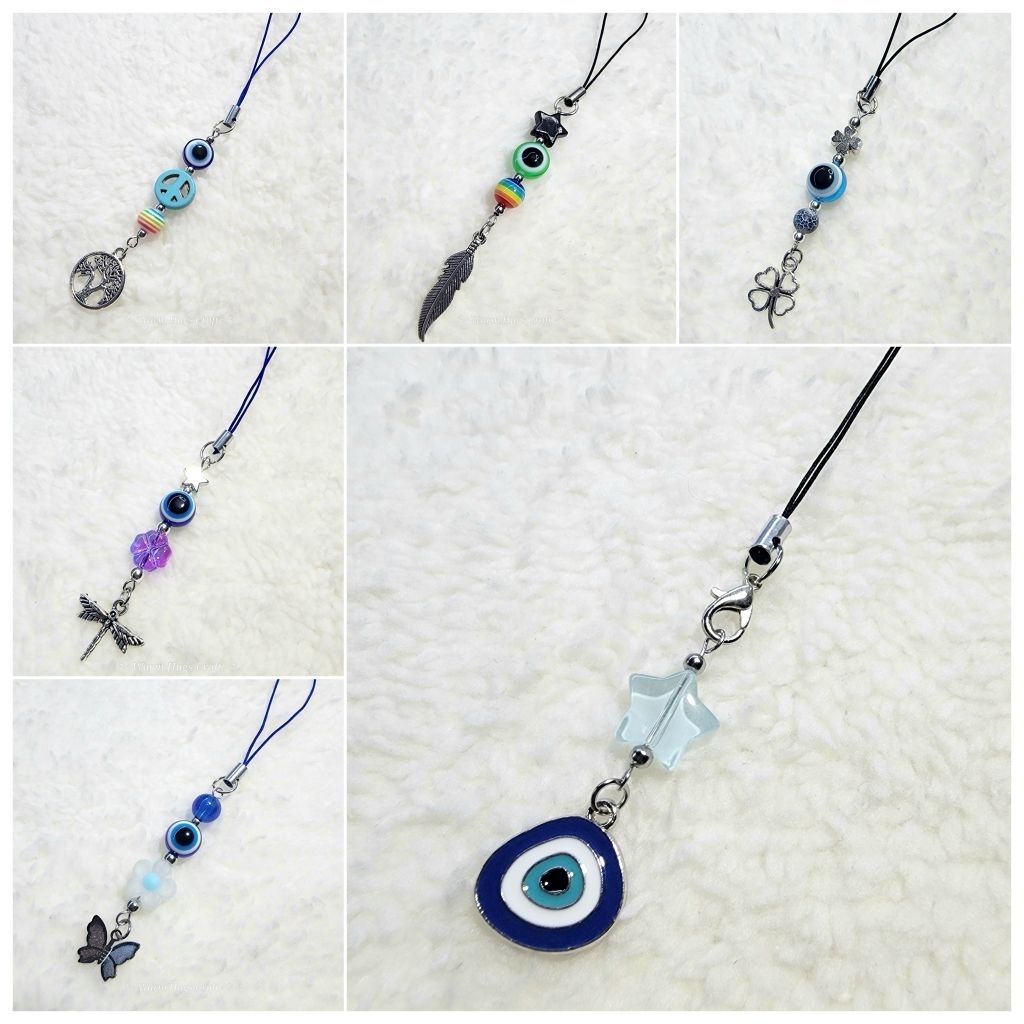 💥พร้อมส่ง‼️🇹🇭 EVIL EYE 🧿 พวงกุญแจ ที่ห้อยโทรศัพท์ สายคล้องมือถือ ของขวัญปัจฉิม ของที่ระลึก ของชำร่วย