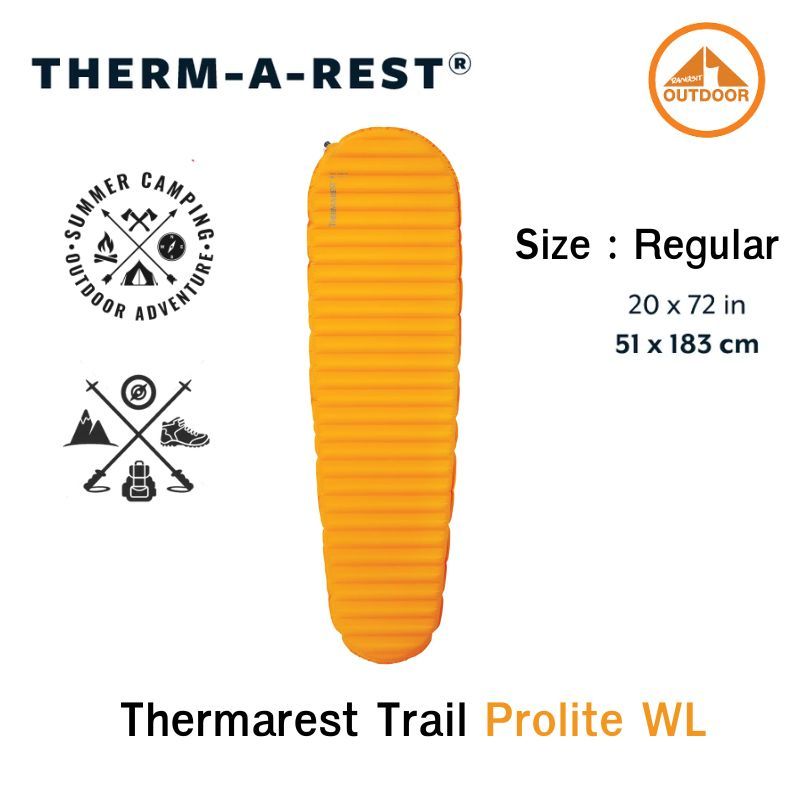 Thermarest Trail Prolite WL #Regular Lightweight Backpacking Sleeping Pad
